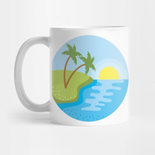 blue palm tree design Mug